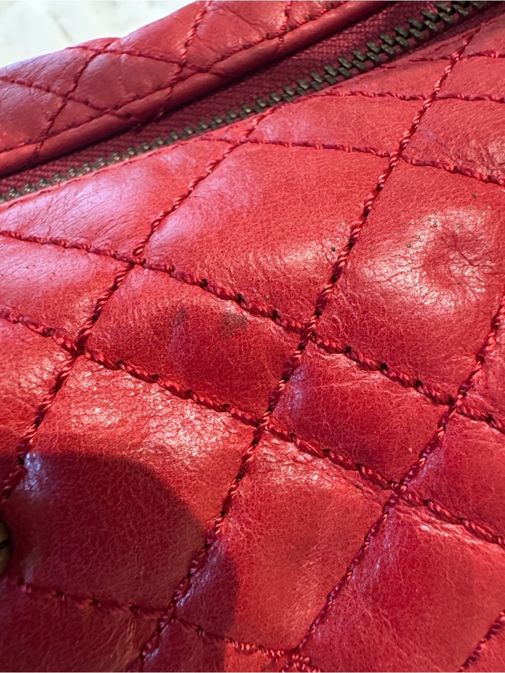 Quilted Red Studded Shoulder Bag - Picture 16 of 16